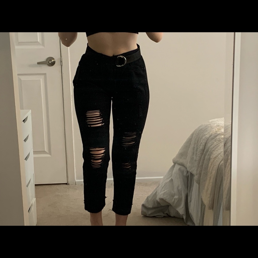 Black fashion nova mom jeans